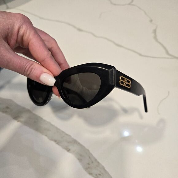 Balenciaga Black Sunglasses with Gold Accent main image 15